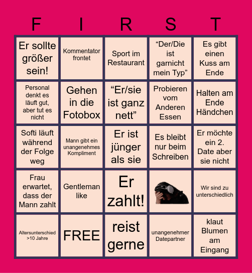 FIRST DATES Bingo Card