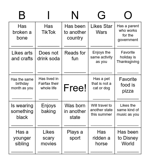 Bingo Card