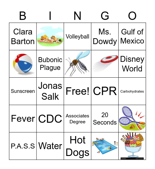 Ms. Dowdy's End of Year Bingo Card