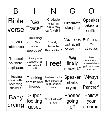 Graduation BINGO Card