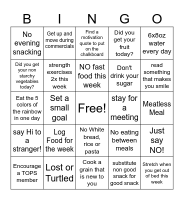 TOPS NS5273 WEEK 4 Bingo Card