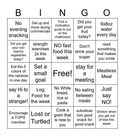 TOPS NS5273 WEEK 4 Bingo Card