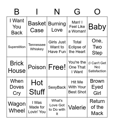 MM Greatest Hits Bingo #2 Bingo Card