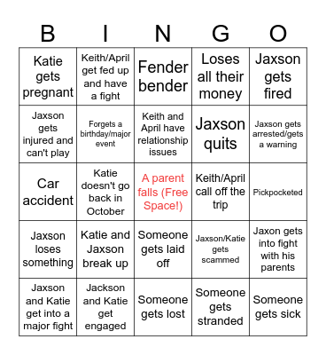 Family Bingo Card