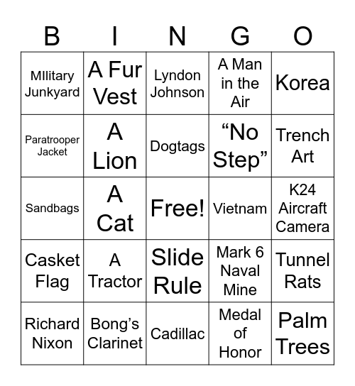 Bongo Bingo Card