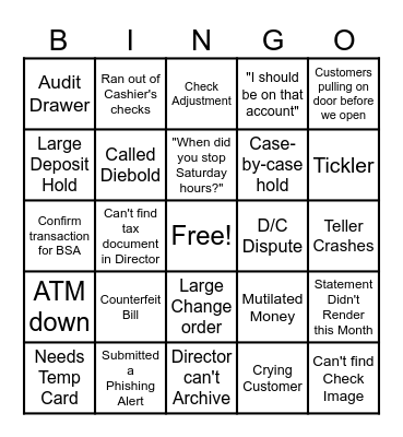 Monday Morning Retail Bingo Card