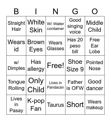 Science Bingo Card