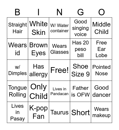 Science Bingo Card