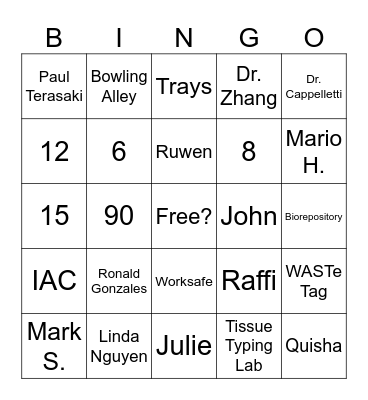 UIC BINGO Card