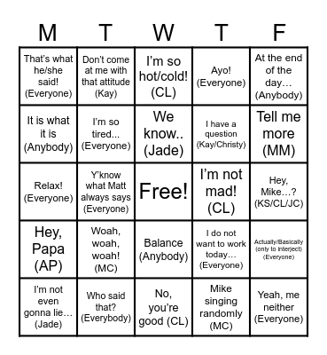 Jelly Bean Bingo Card