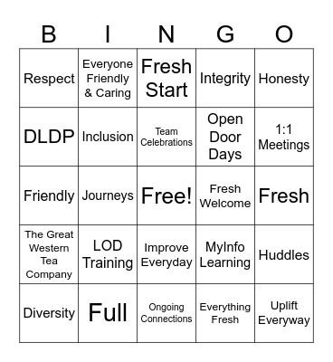 HR Bingo Card