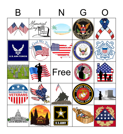 Memorial Day Bingo Card