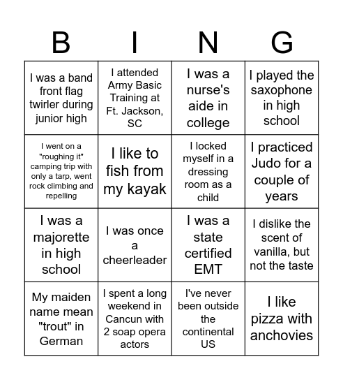 Programming Dept. Bingo Card