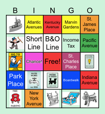 Monopoly Bingo Card