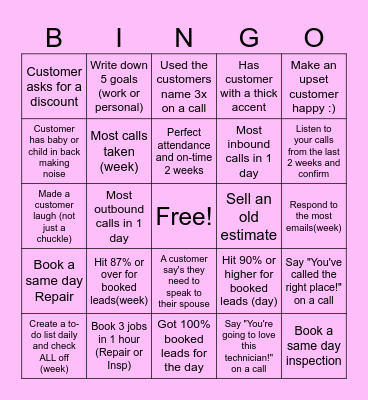 Workplace Bingo Card