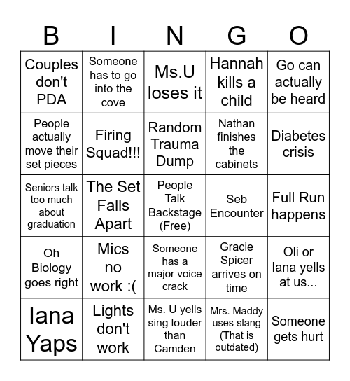 Tech Week Bingo! Bingo Card