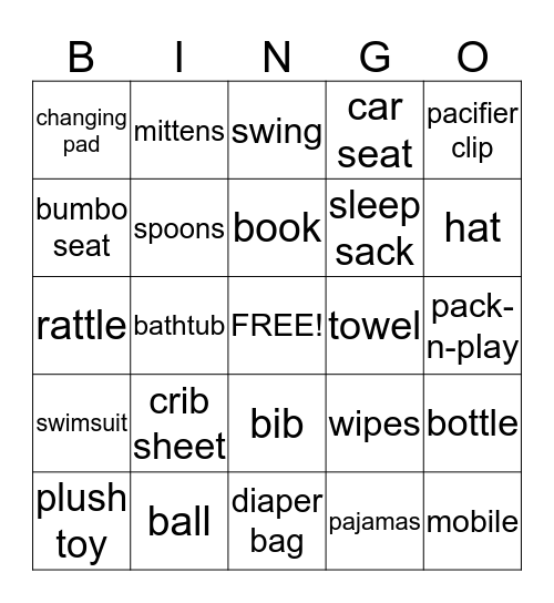 Luke & Seana's Gift Opening BINGO Game Bingo Card