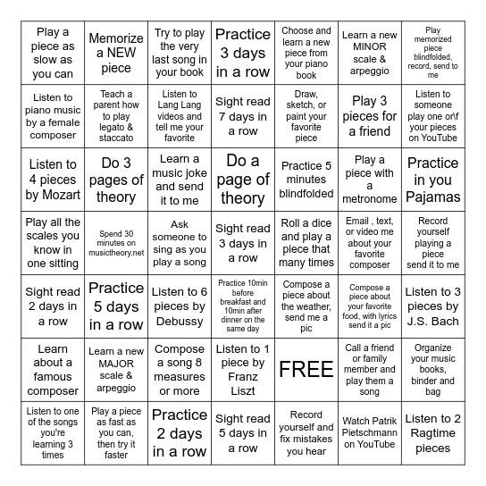 Summer Bingo Challenge - Late Elementary Bingo Card