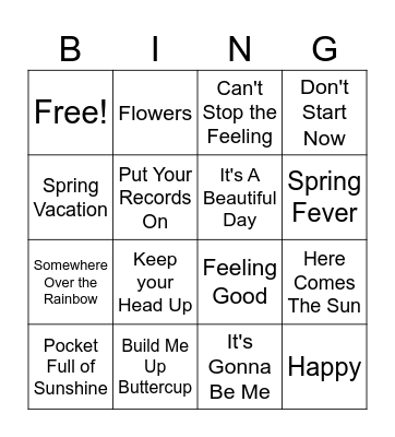 Spring Bingo Card