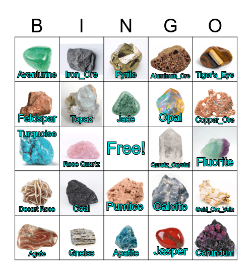 Geology Bingo Card