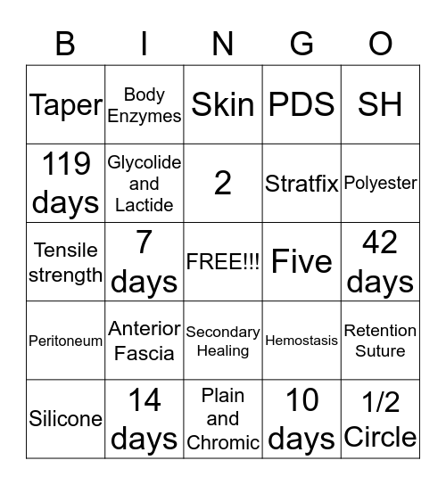 SLINGIN STRING Bingo Card