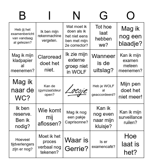Huizermaat Examen bingo - 2024 Bingo Card