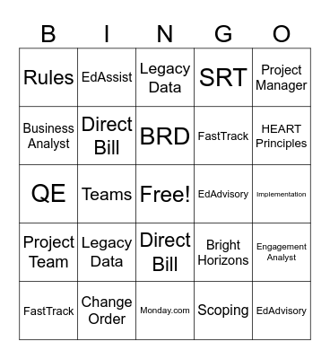 Professional Services Bingo Card