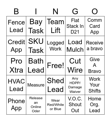 4186 Memorial Weekend Bingo Card