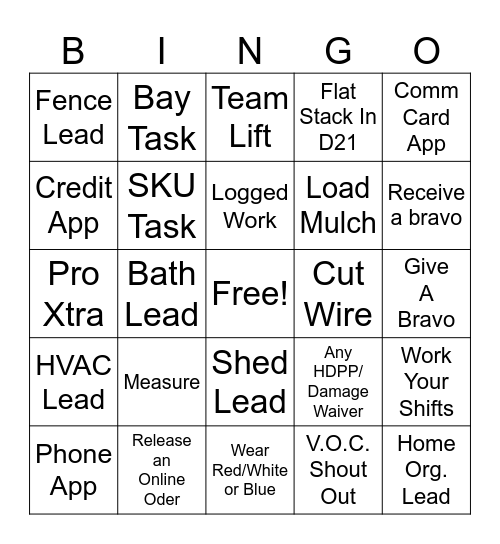 4186 Memorial Weekend Bingo Card