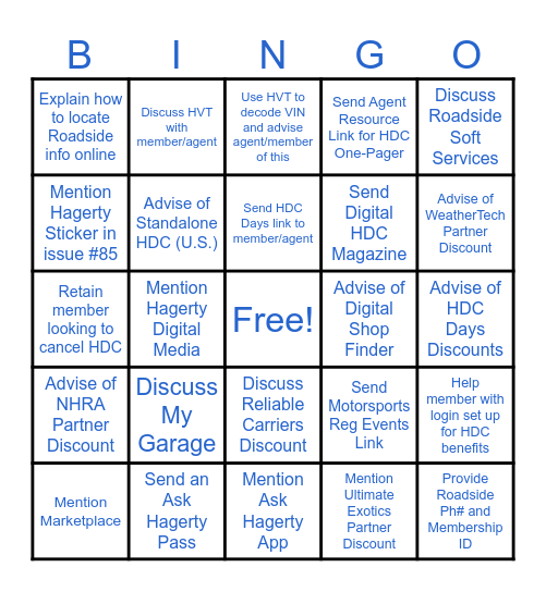HDC Bingo Challenge Bingo Card