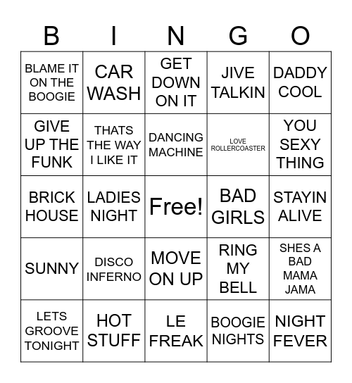 SOUL TRAIN Bingo Card