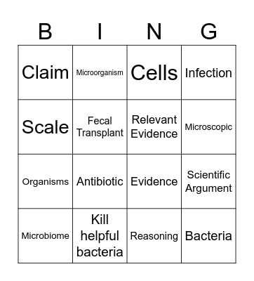 Microbiome Unit Bingo Card