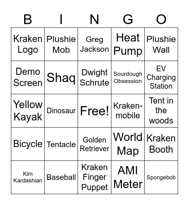 Kraken Bingo Card