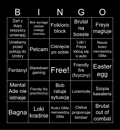 USA Bingo Card