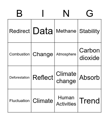 Earth's Changing Climate Bingo Card