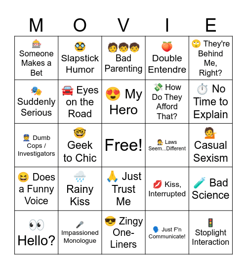 Ferris Bueller's Day Off Bingo Card