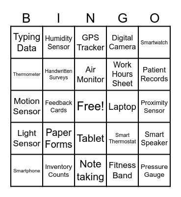 Sources of Data Bingo Card