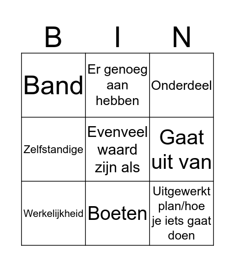 ingo Bingo Card