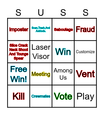 Among Us Bingo Card