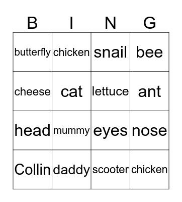 Fun bingo Card