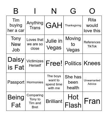 JUNT Bingo Card