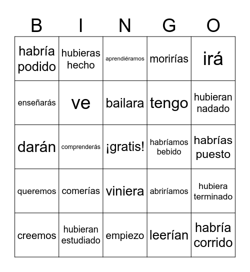 "si" clause bingo Card