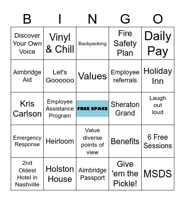 Orientation Bingo!!! Bingo Card