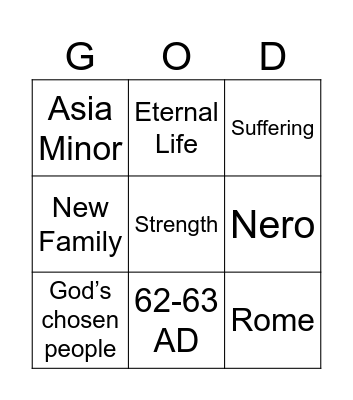 1 Peter Bingo Card