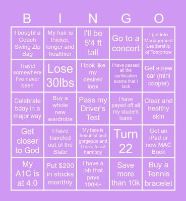 2024 vision board Bingo Card