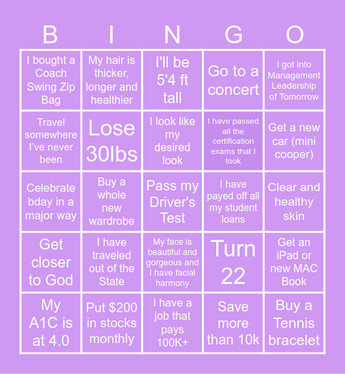 2024 vision board Bingo Card