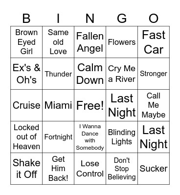 Singo Bingo Card