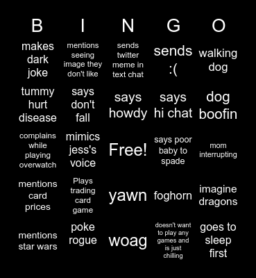 Dax Bingo Card