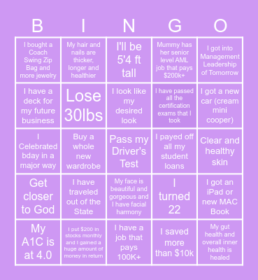 2024 vision board Bingo Card