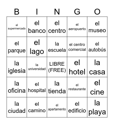 La Ciudad Bingo Card